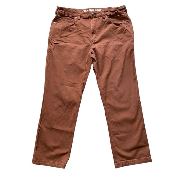 Duluth Trading Pants Men 38x29 Rusty Brown Flex Fire Hose Work Utility Casual - Picture 1 of 12